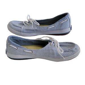 KEDS STRIPE CANVAS BOAT SHOE SIZE 6.5